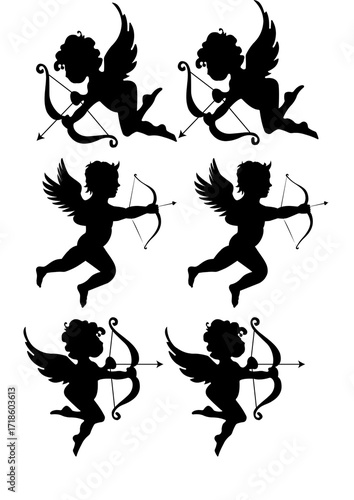vector silhouettes of dancing girls
