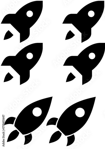 set of fish silhouettes