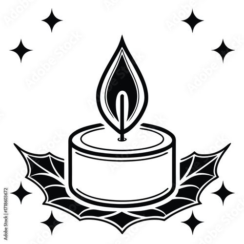 A black silhouette of a candlelight
