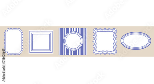Charming collection of decorative frames and borders for invitations, labels, or crafting projects with a touch of vintage elegance