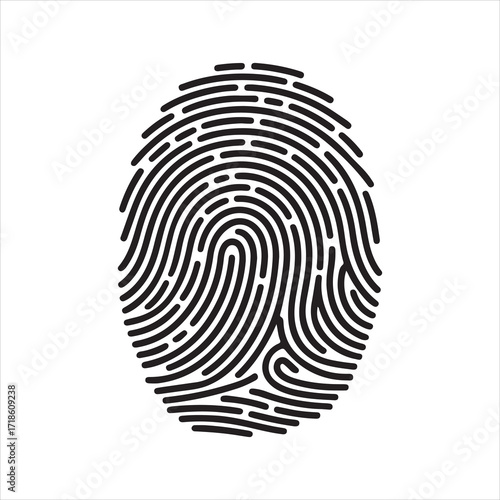 fingerprint with a fingerprint silhouette vector illustration on white background