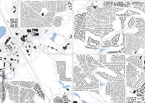 A zoomed-in vector map of Westminster, highlighting highways, buildings, and waterways in a high-contrast style.