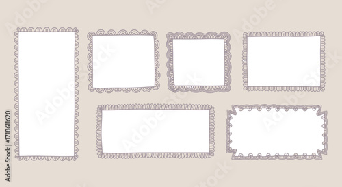 Create beautiful invitations and announcements with these delicate hand-drawn frames for scrapbooking, branding, and adding artistic flair to your projects