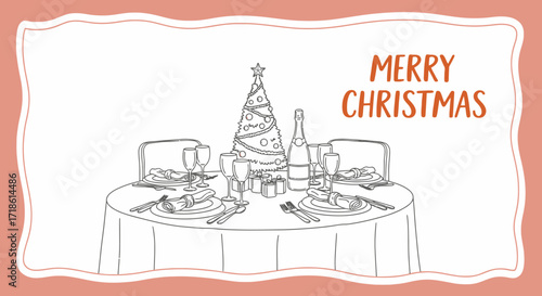 Celebrate a joyous Christmas with family and friends around a beautifully set table for a holiday feast, creating lasting memories with loved ones