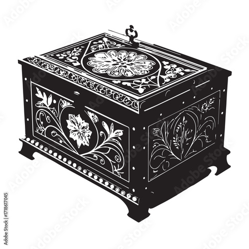 Black pandoras box Silhouette Vector, High Quality Illustration on White Background