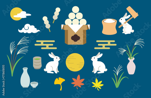 Tsukimi Festival Autumn Items Art Set