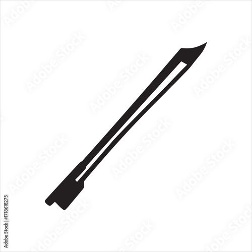 Minimalist Scalpel Vector Illustration for Medical Healthcare and Surgical Applications Demonstrating Precision and Sharpness in a Clean Black and White Design Perfect for Science Publications