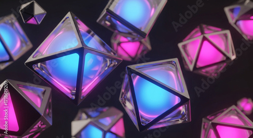 Glowing orbs & crystals illustration