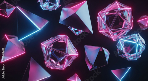 Glowing orbs & crystals illustration