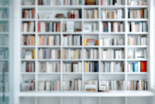 Rows of bookshelves filled with diverse books