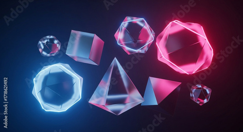 Glowing orbs & crystals illustration