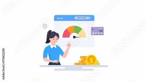 Credit score concept. Document with personal credit history. video animation 4k clip