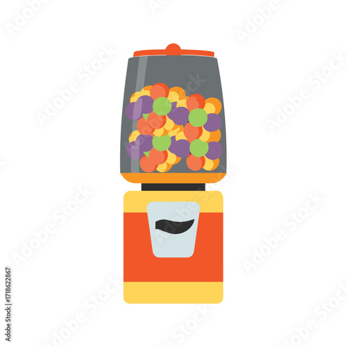 Colorful Gumball Machine with Assorted Candies.