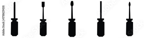 Set of Tools and Service icons set. Wrench, screwdriver and gear icon. Screwdriver and wrench glyph icon of vector illustration 