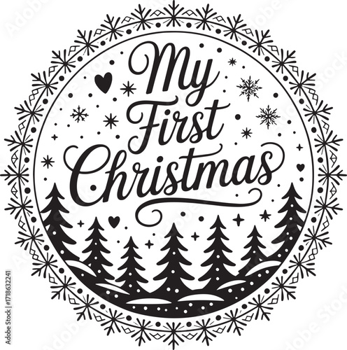 Christmas round ornaments SVG, my first Christmas, jingle all the way, tis the season, believe, hope, peace on earth