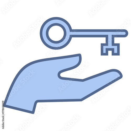 Authentication Key Blue Icon