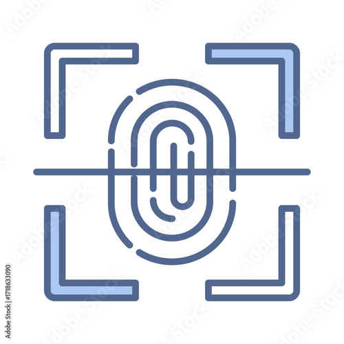 Biometric Scan Blue Icon