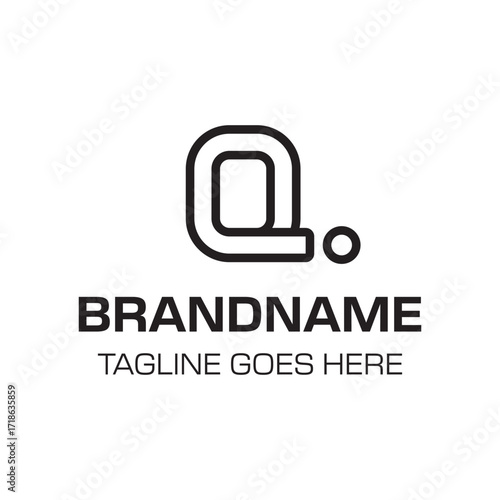 Quadro su tela Letters QI Monogram Logo, suitable for any brand with QI or IQ initials