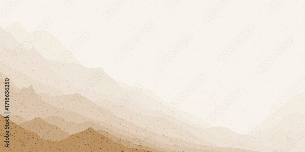 Obraz premium Sunrise in the mountains, sepia shades, retro effect, ridge gradients, vector illustration