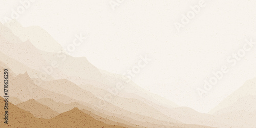 Sunrise in the mountains, sepia shades, retro effect, ridge gradients, vector illustration