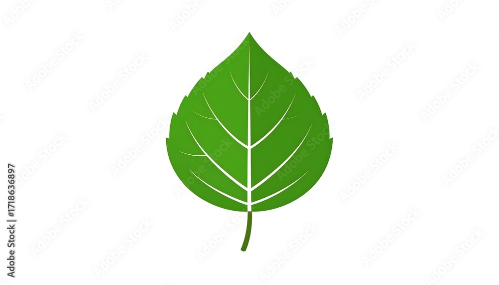 Fototapeta premium A vibrant green leaf, detailed veins