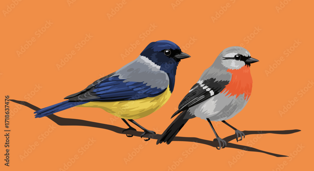 Obraz premium Vector illustration Birds
