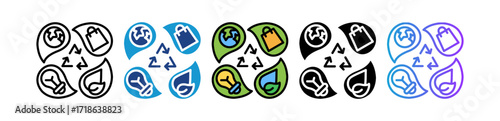 Zero Waste Lifestyle multiple icon