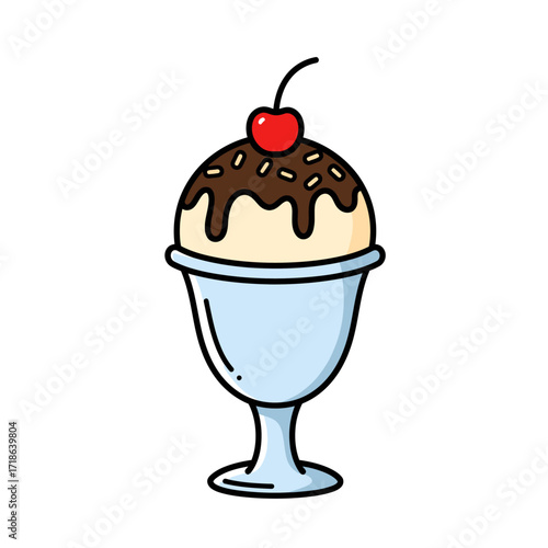 Ice cream sundae with cherry on top