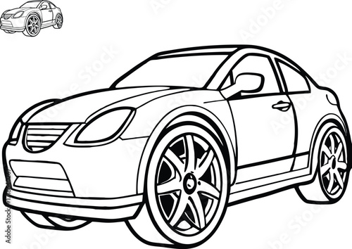a car coloring page line art 