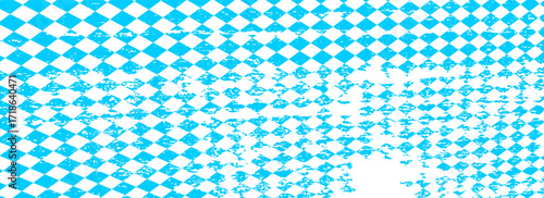 Texture with blue and white rhombus. Seamless banner for Bayern fabric.