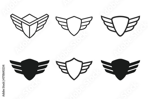 Luxury Car Logo Variations. Luxury Brands. Set Logo of Luxury Brands: Luxury car emblem. 6 harmonious logo variations of the same