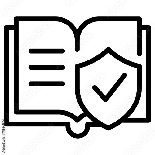 Protected Book Line Icon of Research Ethics Icon Set