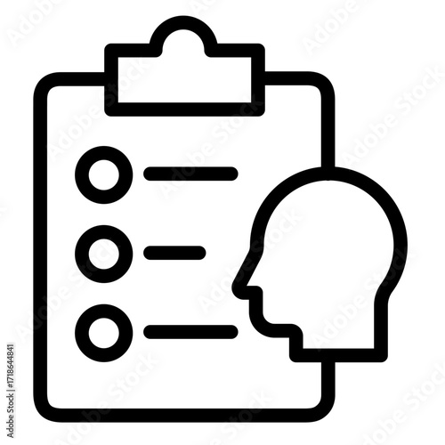 Checklist Profile Line Icon of Research Ethics Icon Set