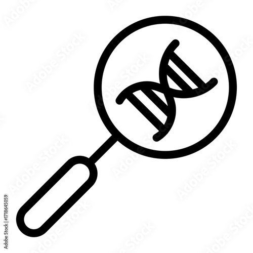 DNA Analysis Line Icon of Genetics & Genomics Icon Set
