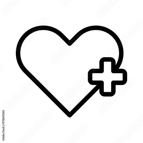 Heart Support Line Icon of Medical Breakthroughs Icon Set