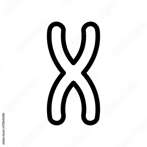Chromosome Line Icon of Genetics & Genomics Icon Set