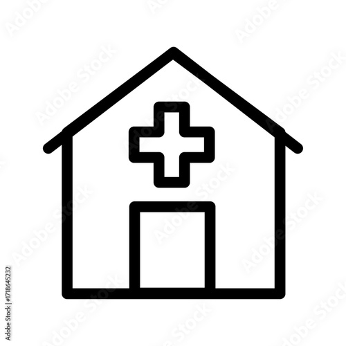 Medical House Line Icon of Senior Care Facilities Icon Set