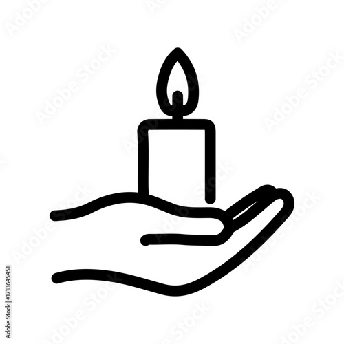 Candle Line Icon of Palliative Care Icon Set