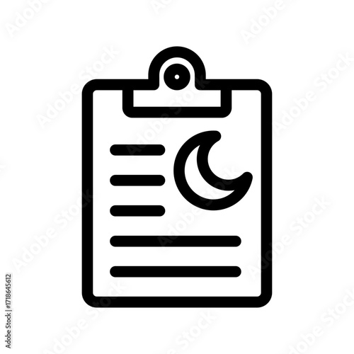 Sleep Report Line Icon of Sleep Tracking Icon Set