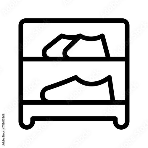 Changing Room Line Icon of Yoga & Pilates Studios Icon Set