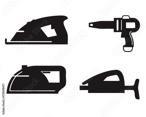 Vector Illustration of Electric Household Iron Machines