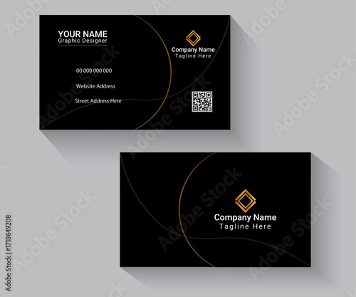 Modern Business Card Template | A simple and clean business card design with modern layout. Perfect for professional branding, corporate identity, and personal use. Fully editable vector template.