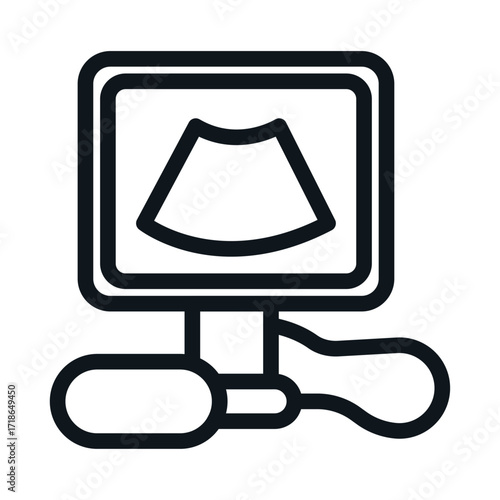 Ultrasound Line Icon of Medical Diagnostics Icon Set