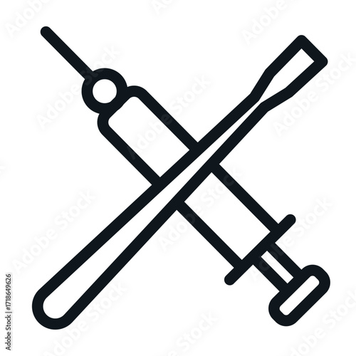 Dental Injection Line Icon of Orthodontics Icon Set