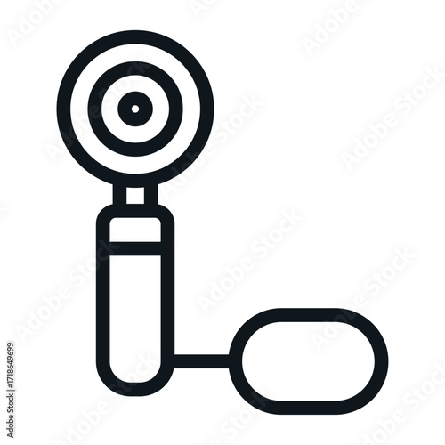 Ophthalmoscope Line Icon of Optometry & Eye Health Icon Set