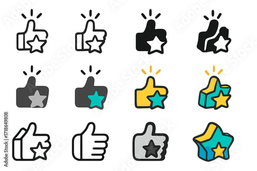 Positive Reinforcement Logos. Set Logo of Behavior Management: Positive reinforcement icon. Logo set in vector style, emblematic variations. line, bold thick