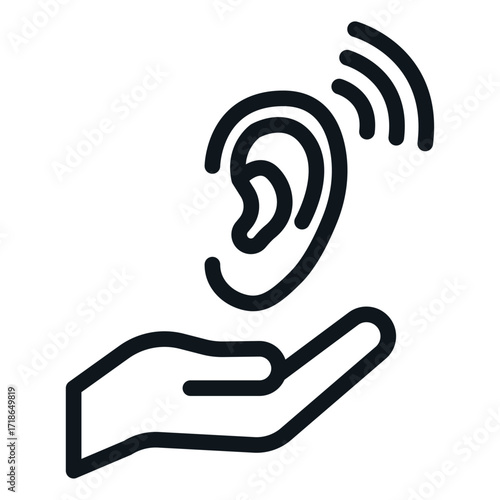 Ear Support Line Icon of Apprenticeships Icon Set