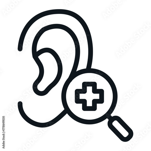 Ear Examination Line Icon of Apprenticeships Icon Set