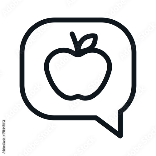 Healthy Diet Line Icon of Nutrition Counseling Icon Set