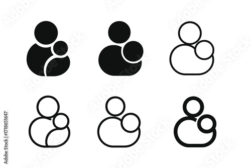 Supportive Logo Variations. Being a sounding board for a loved one going through personal struggles. Set Logo of being a sounding